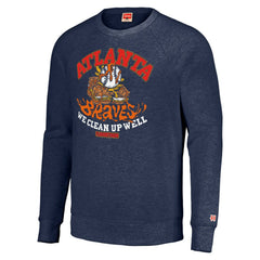 Atlanta Braves MLB x Guy Fieri’s Flavortown Unisex Tri-Blend Pullover Sweatshirt - Navy
