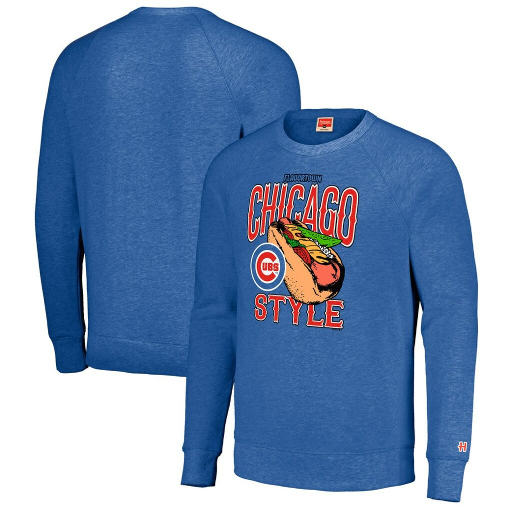 Chicago Cubs MLB x Guy Fieri’s Flavortown Unisex Tri-Blend Pullover Sweatshirt - Royal