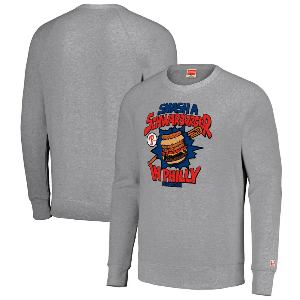 Philadelphia Phillies MLB x Guy Fieri’s Flavortown Unisex Tri-Blend Pullover Sweatshirt - Gray