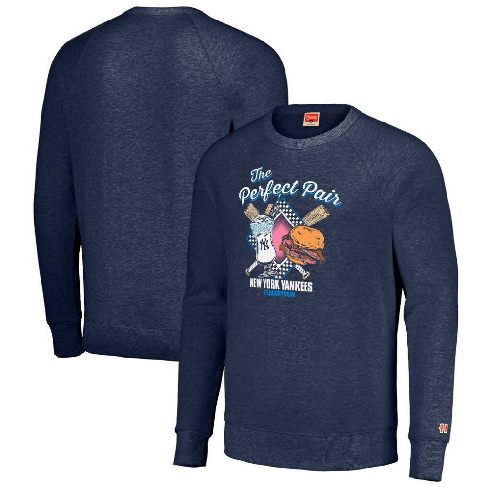 New York Yankees MLB x Guy Fieri’s Flavortown Unisex Tri-Blend Pullover Sweatshirt - Navy