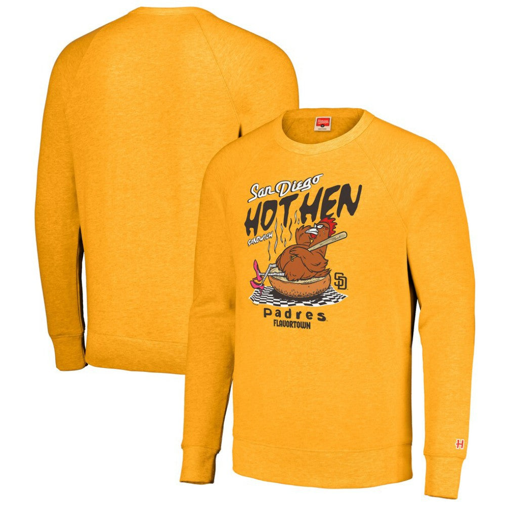San Diego Padres MLB x Guy Fieri’s Flavortown Unisex Tri-Blend Pullover Sweatshirt - Gold