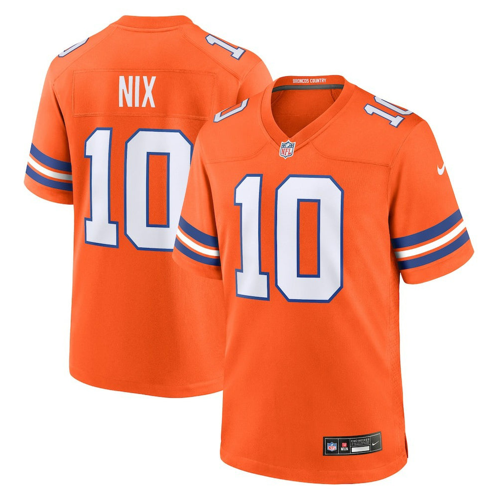 NFL Denver Broncos Bo Nix  Mile High Collection 1977 Throwback Player Game Jersey