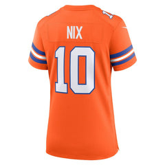 NFL Denver Broncos Bo Nix  Women's Mile High Collection 1977 Throwback Player Game Jersey