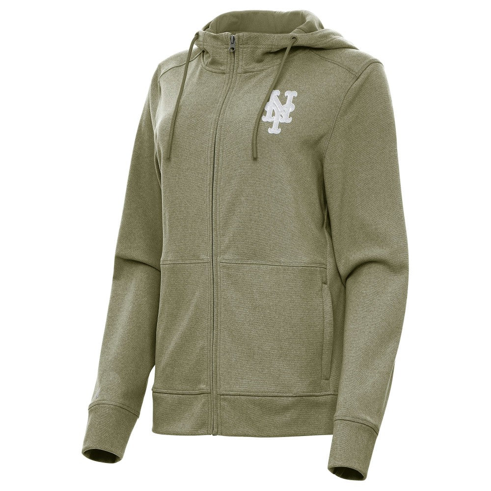 New York Mets Antigua Women's Seeker Full-Zip Hoodie Jacket - Olive