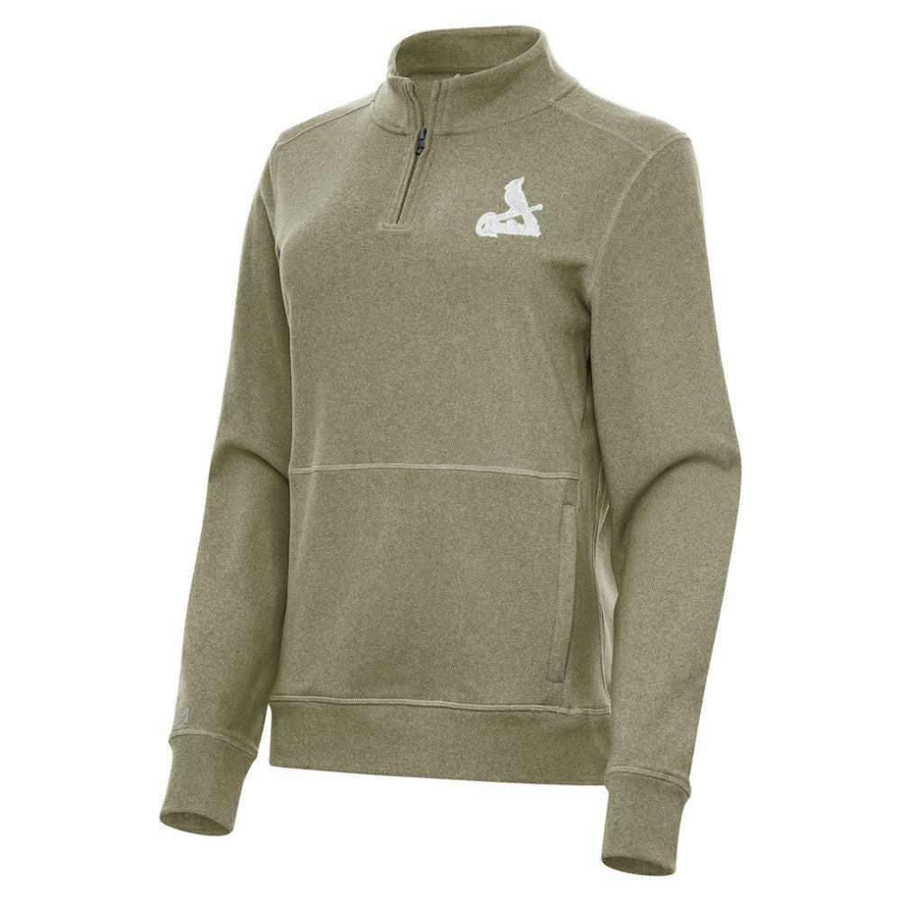 St. Louis Cardinals Antigua Women's Crush Quarter-Zip Jacket - Olive