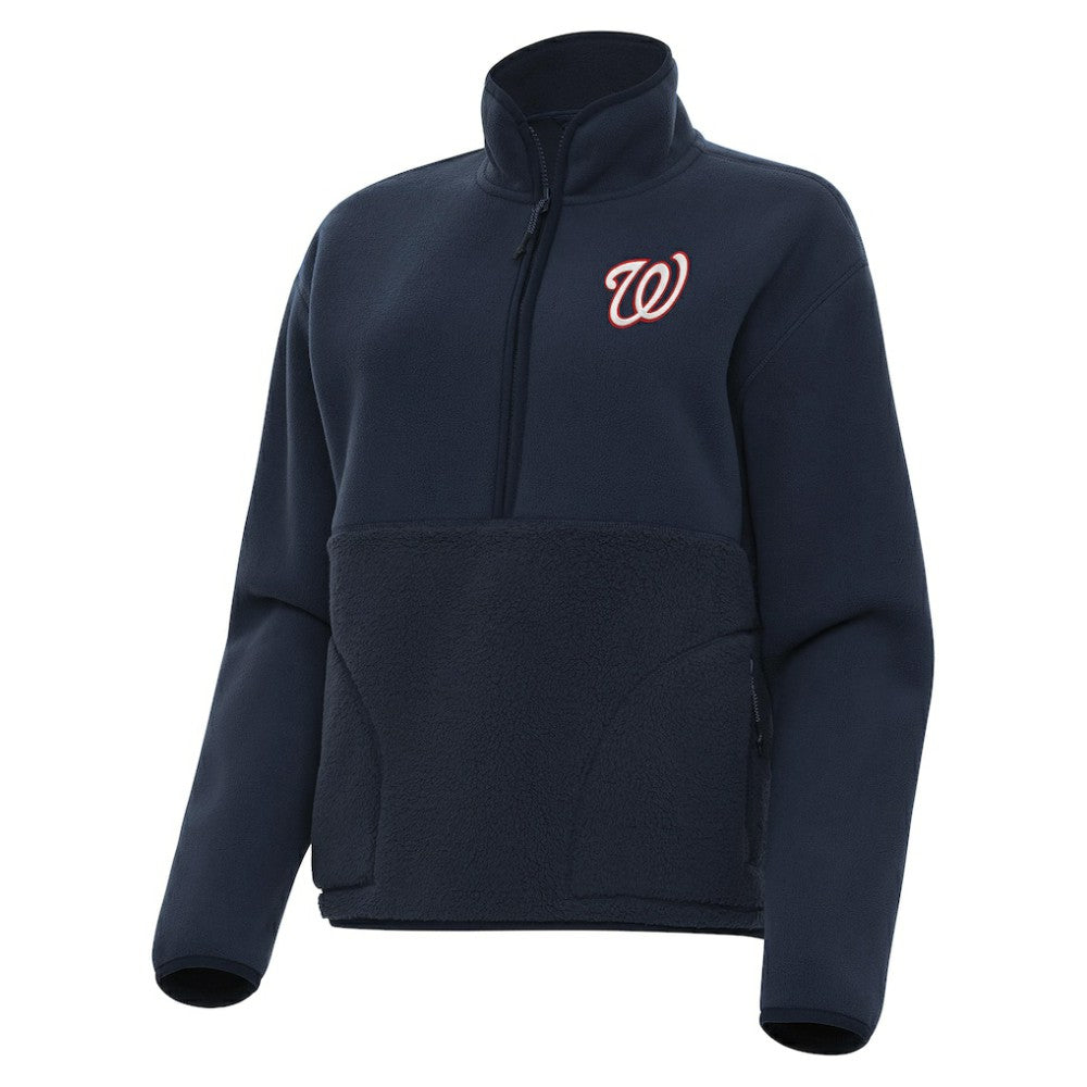 Washington Nationals Antigua Women's Figure Half-Zip Sweatshirt - Navy