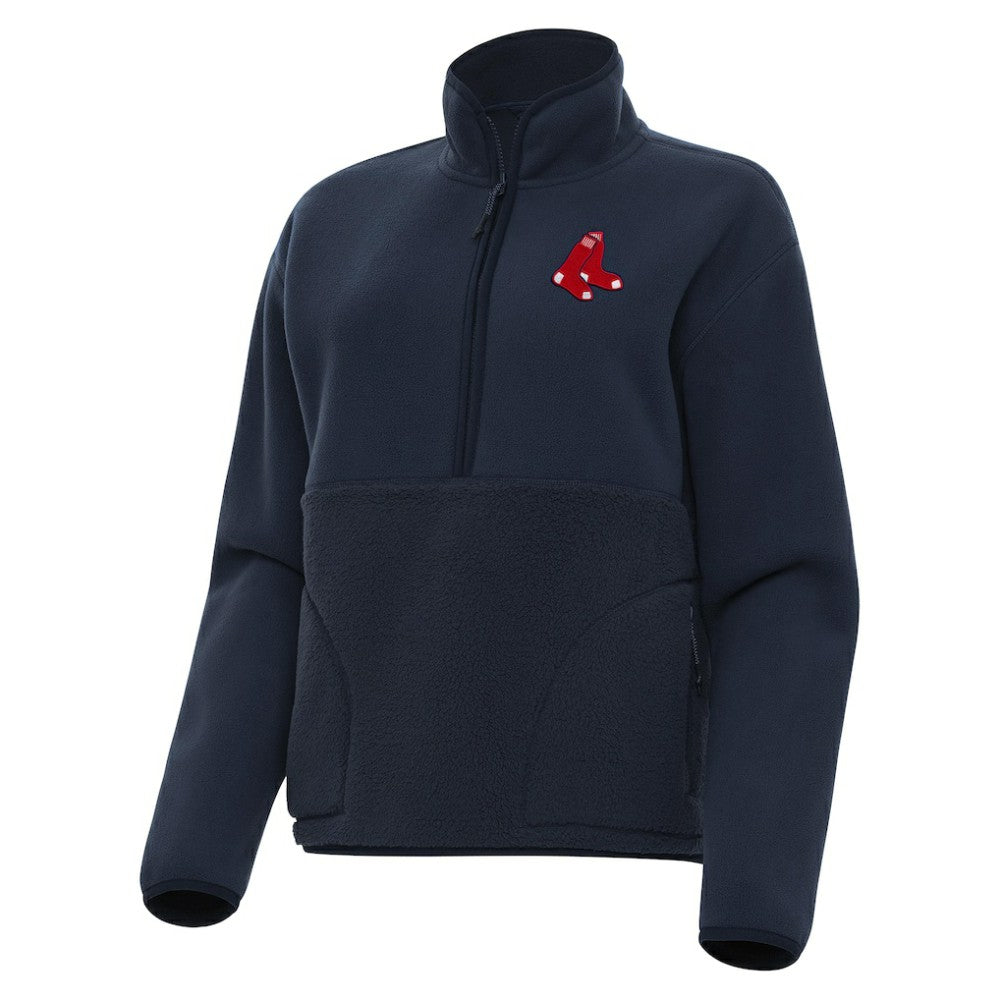 Boston Red Sox Antigua Women's Figure Half-Zip Sweatshirt - Navy