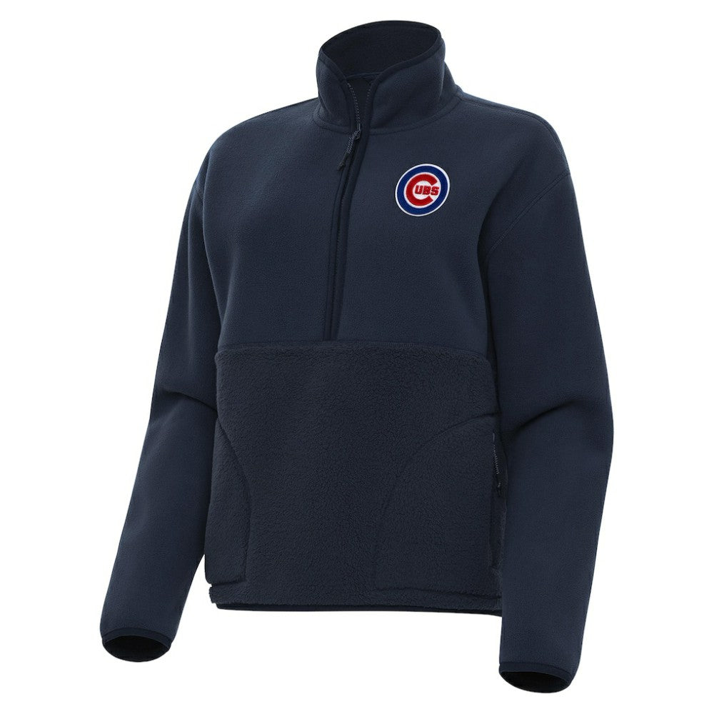 Chicago Cubs Antigua Women's Figure Half-Zip Sweatshirt - Navy
