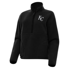 Kansas City Royals Antigua Women's Figure Half-Zip Sweatshirt - Black