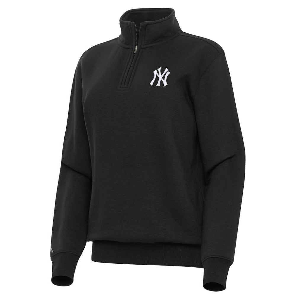 New York Yankees Antigua Women's Victory Quarter-Zip Sweatshirt - Black