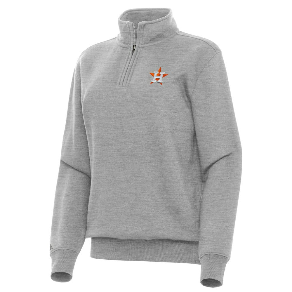 Houston Astros Antigua Women's Victory Quarter-Zip Sweatshirt - Heather Gray