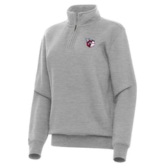 Cleveland Guardians Antigua Women's Victory Quarter-Zip Sweatshirt - Heather Gray
