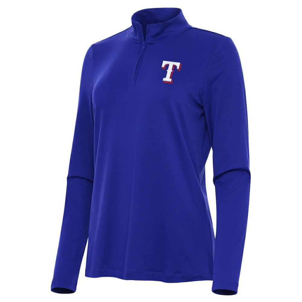 Texas Rangers Antigua Women's Reprocess Quarter-Zip Top - Royal
