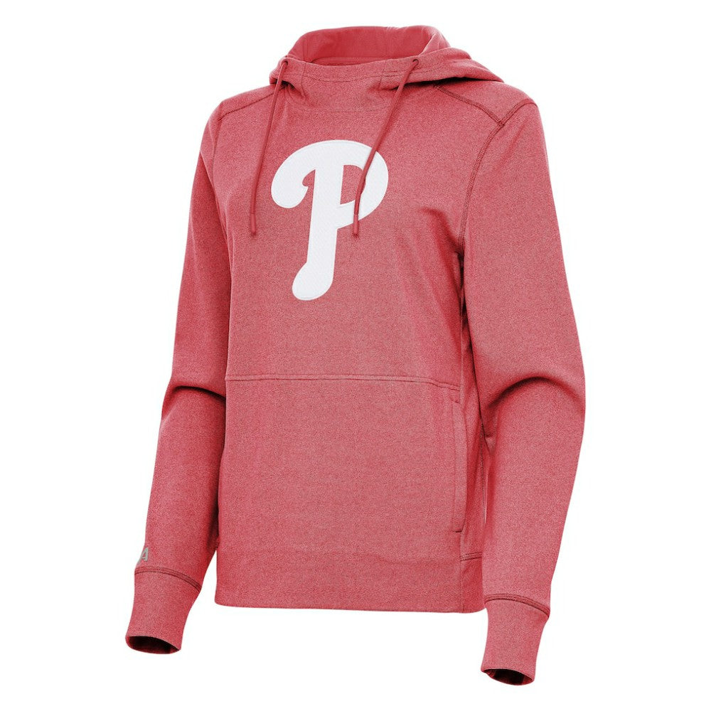 Philadelphia Phillies Antigua Women's Justice Pullover Hoodie - Heather Red
