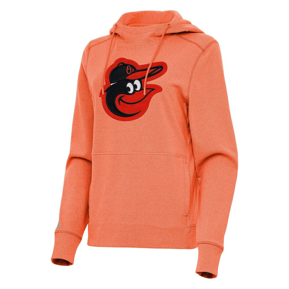 Baltimore Orioles Antigua Women's Justice Pullover Hoodie - Heather Orange