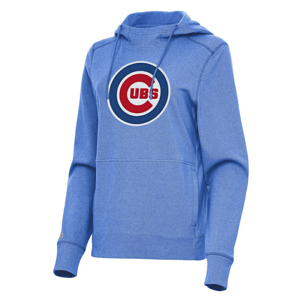 Chicago Cubs Antigua Women's Justice Pullover Hoodie - Heather Light Blue