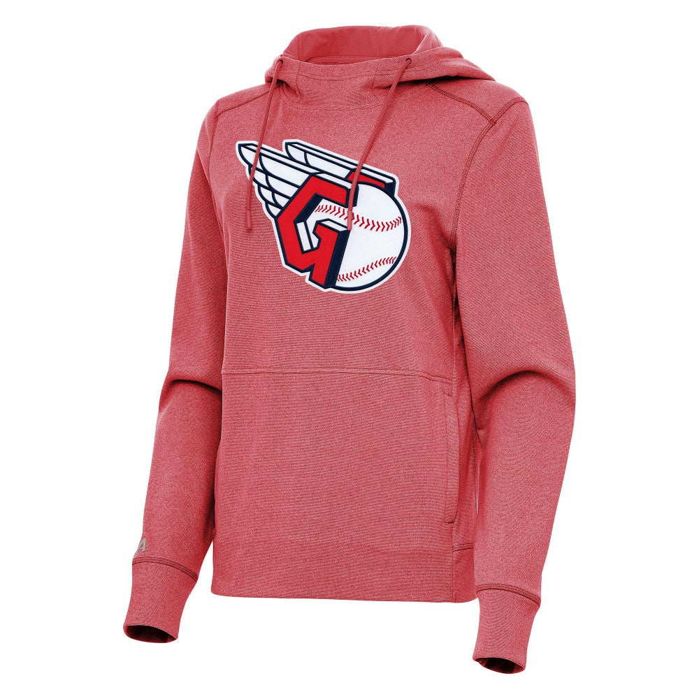 Cleveland Guardians Antigua Women's Justice Pullover Hoodie - Heather Red