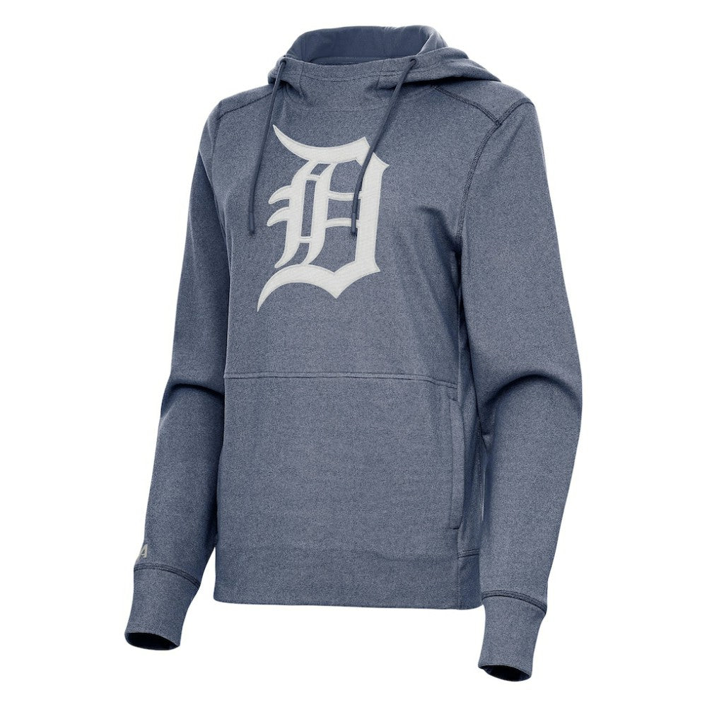 Detroit Tigers Antigua Women's Justice Pullover Hoodie - Heather Navy