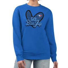 Toronto Blue Jays G-III 4Her by Carl Banks Women's Leopard Heart Pullover Sweatshirt - Royal