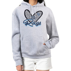 Tampa Bay Rays G-III 4Her by Carl Banks Women's Leopard Heart Pullover Hoodie - Heather Gray