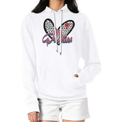 Philadelphia Phillies G-III 4Her by Carl Banks Women's Leopard Heart Pullover Hoodie - White
