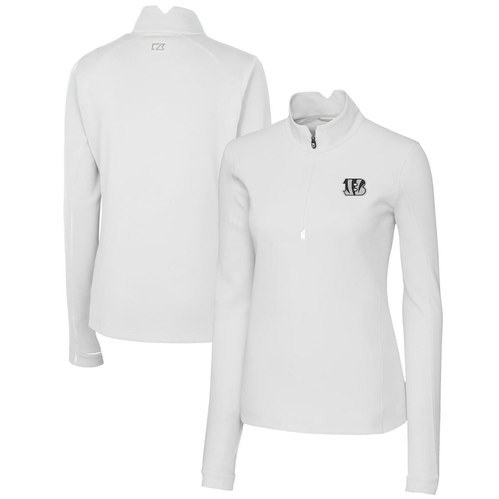 NFL Cincinnati Bengals Cutter & Buck Women's Traverse Stretch DryTec Quarter-Zip Top
