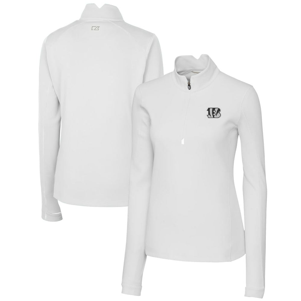 NFL Cincinnati Bengals Cutter & Buck Women's Traverse Stretch DryTec Quarter-Zip Top