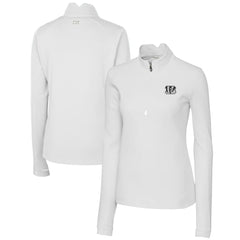 NFL Cincinnati Bengals Cutter & Buck Women's Traverse Stretch DryTec Quarter-Zip Top