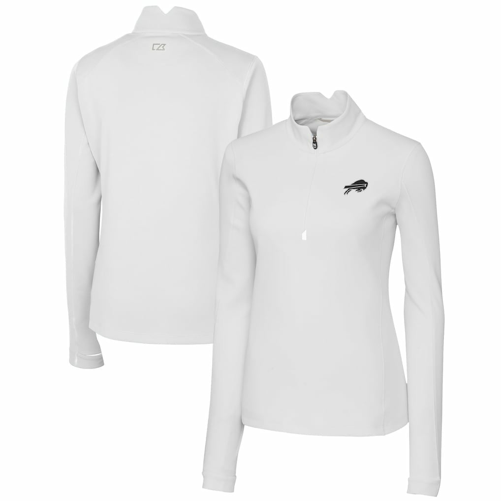 NFL Buffalo Bills Cutter & Buck Women's Traverse Stretch DryTec Quarter-Zip Top