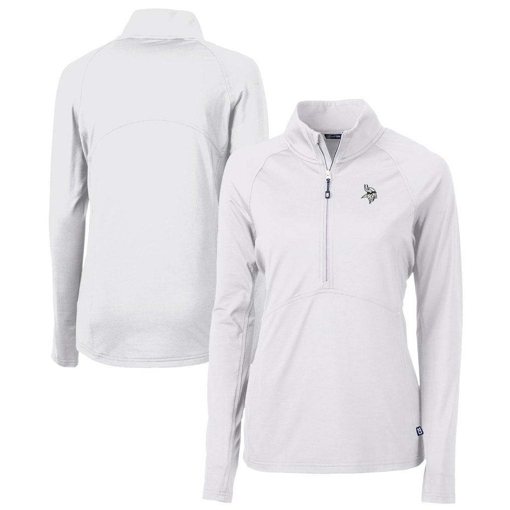 NFL Minnesota Vikings Cutter & Buck Women's Adapt Eco Knit Stretch Recycled Half-Zip Pullover Top