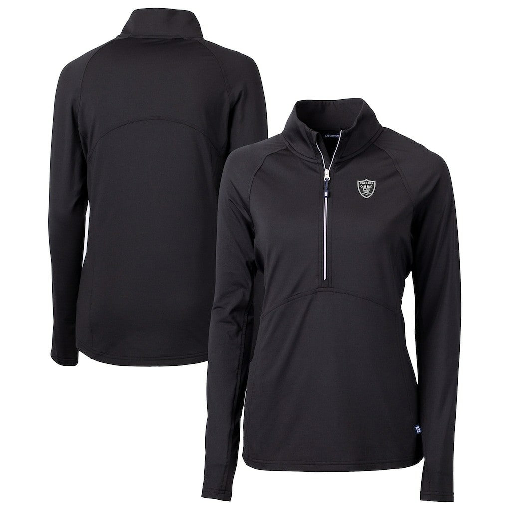 NFL Las Vegas Raiders Cutter & Buck Women's Adapt Eco Knit Stretch Recycled Half-Zip Pullover Top