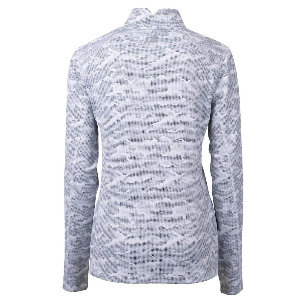 NFL Minnesota Vikings Cutter & Buck Women's Traverse Camo Print Stretch Tri-Blend Quarter-Zip Top
