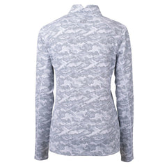 NFL Minnesota Vikings Cutter & Buck Women's Traverse Camo Print Stretch Tri-Blend Quarter-Zip Top