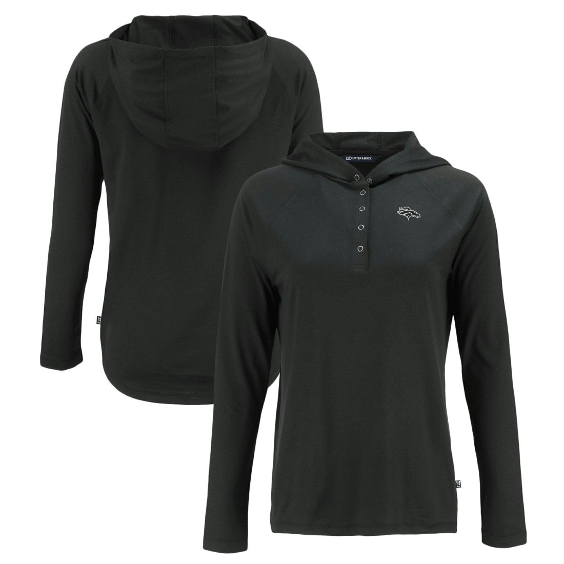 NFL Denver Broncos Cutter & Buck Women's Coastline Epic Comfort Eco Recycled Long Sleeve Hoodie T-Shirt