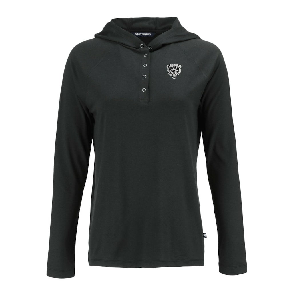 NFL Chicago Bears Cutter & Buck Women's Coastline Epic Comfort Eco Recycled Long Sleeve Hoodie T-Shirt