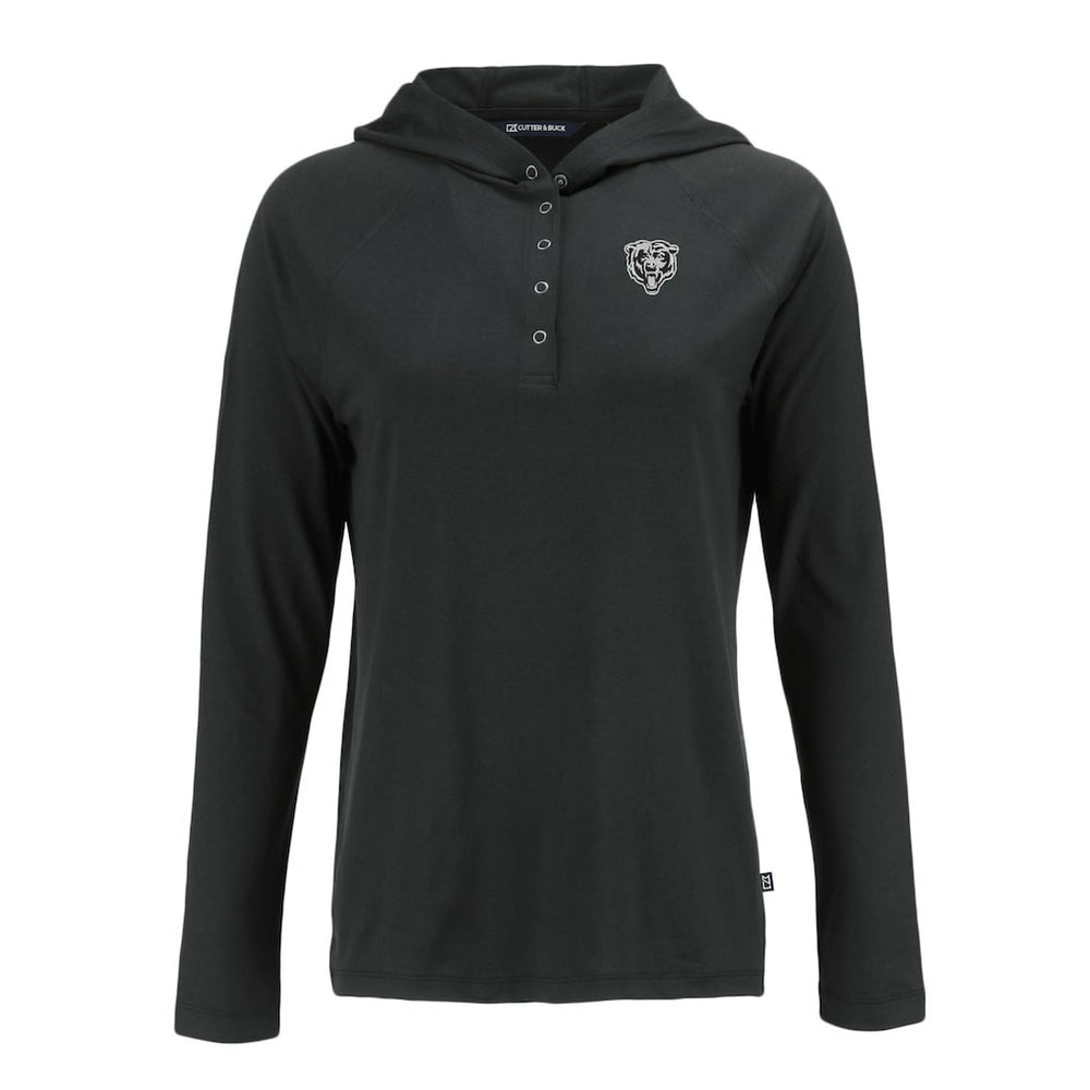 NFL Chicago Bears Cutter & Buck Women's Coastline Epic Comfort Eco Recycled Long Sleeve Hoodie T-Shirt