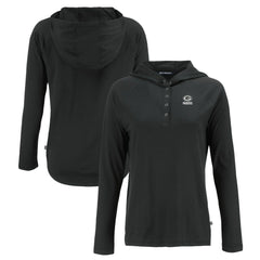 NFL Green Bay Packers Cutter & Buck Women's Coastline Epic Comfort Eco Recycled Long Sleeve Hoodie T-Shirt