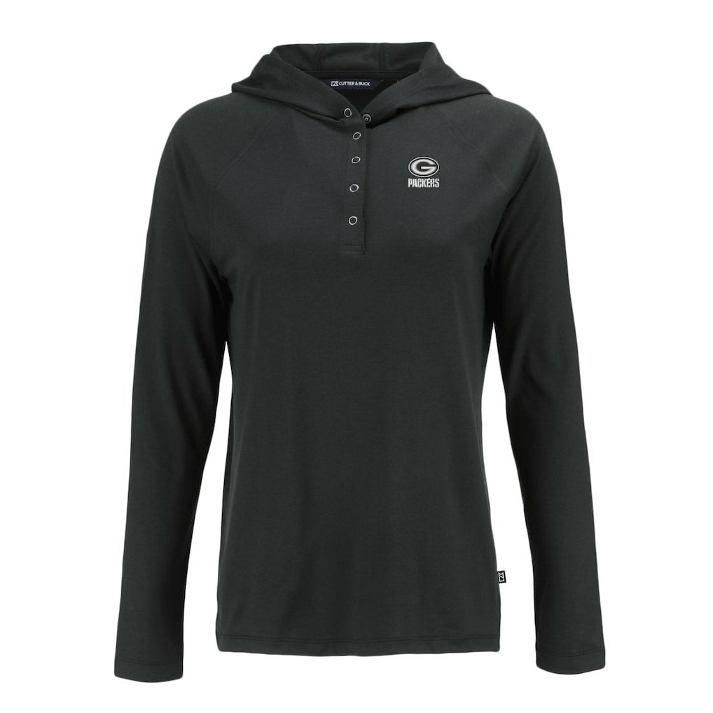 NFL Green Bay Packers Cutter & Buck Women's Coastline Epic Comfort Eco Recycled Long Sleeve Hoodie T-Shirt
