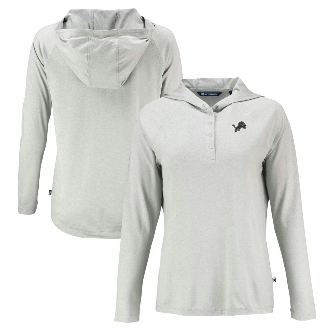 NFL Detroit Lions Cutter & Buck Women's Coastline Epic Comfort Eco Recycled Long Sleeve Hoodie T-Shirt