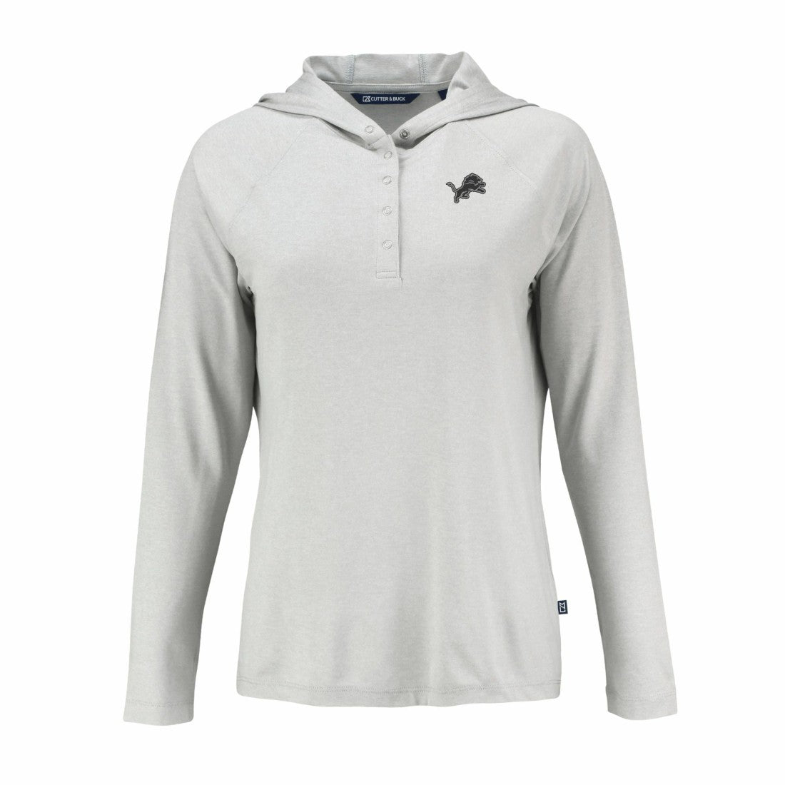 NFL Detroit Lions Cutter & Buck Women's Coastline Epic Comfort Eco Recycled Long Sleeve Hoodie T-Shirt