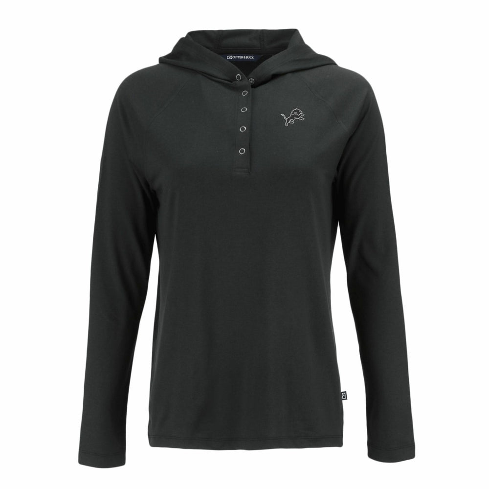 NFL Detroit Lions Cutter & Buck Women's Coastline Epic Comfort Eco Recycled Long Sleeve Hoodie T-Shirt