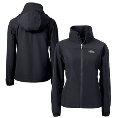 NFL Baltimore Ravens Cutter & Buck Women's Charter Eco Recycled Full-Zip Hoodie Jacket