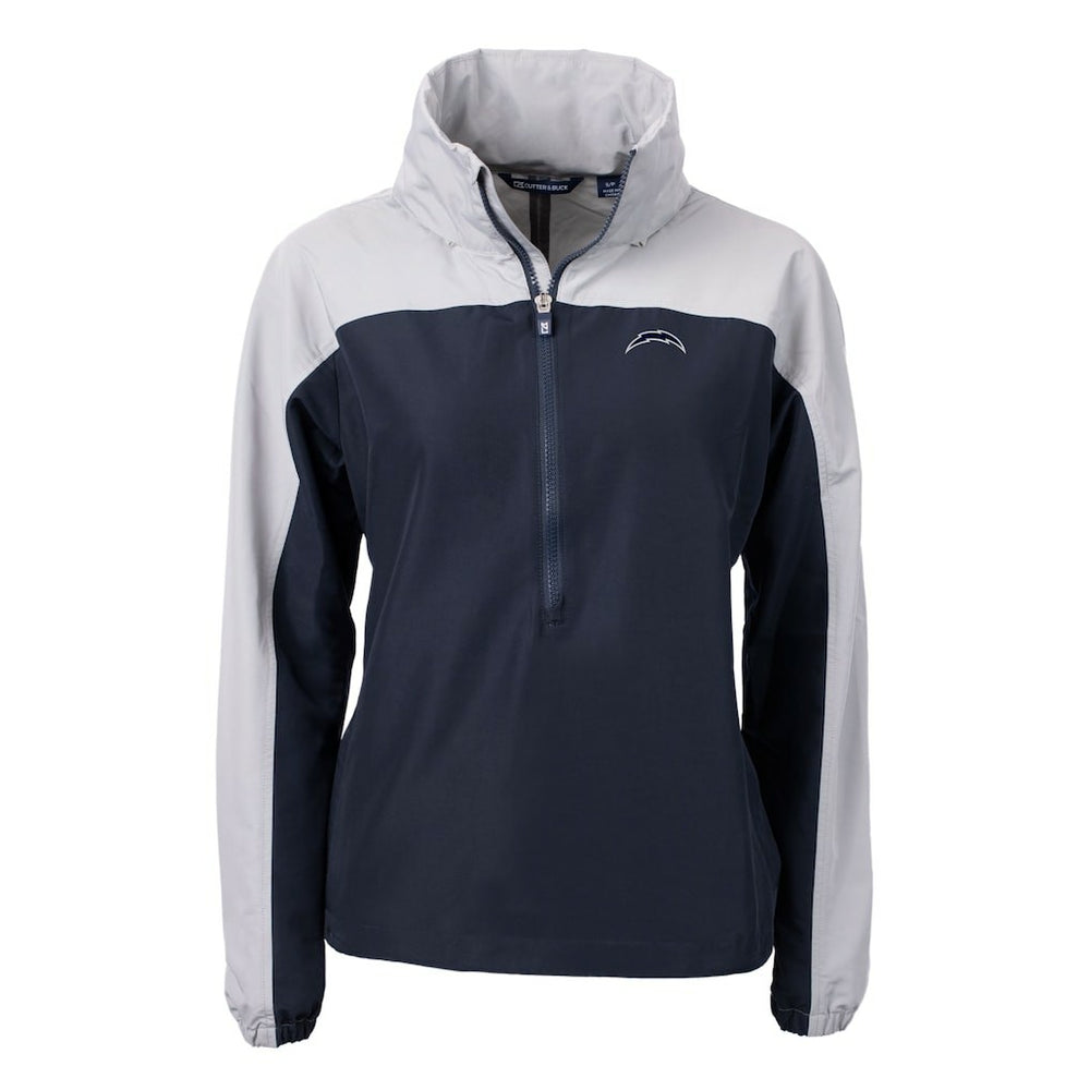 NFL Los Angeles Chargers Cutter & Buck Women's Charter Eco Recycled Half-Zip Hoodie Anorak Jacket