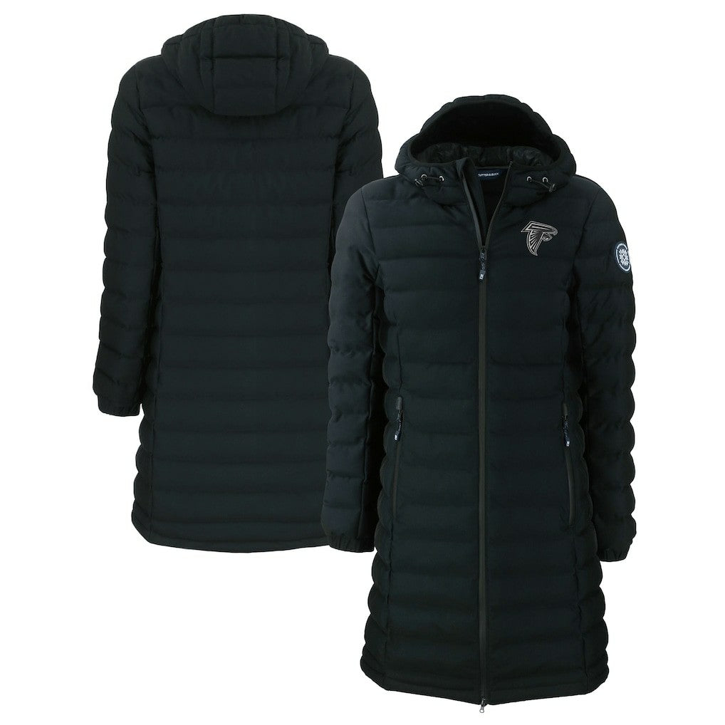 NFL Atlanta Falcons Cutter & Buck Women's Mission Ridge Repreve Eco Insulated Full-Zip Hoodie Long Puffer Jacket