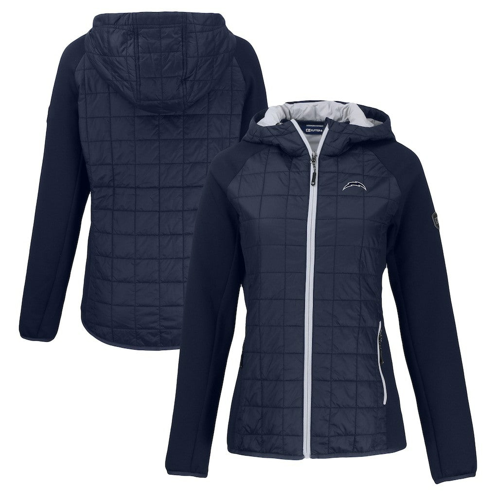 NFL Los Angeles Chargers Cutter & Buck Women's Rainier PrimaLoft Eco Hybrid Full-Zip Hoodie Jacket