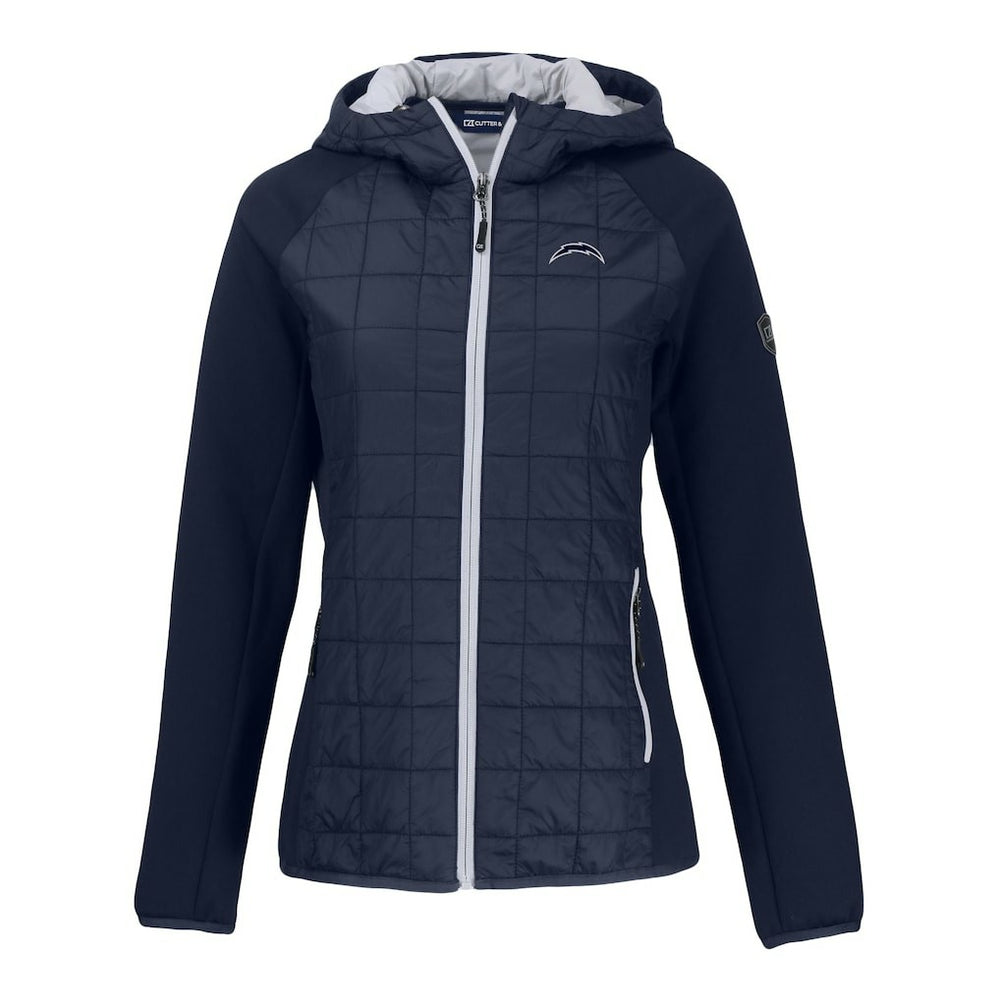 NFL Los Angeles Chargers Cutter & Buck Women's Rainier PrimaLoft Eco Hybrid Full-Zip Hoodie Jacket