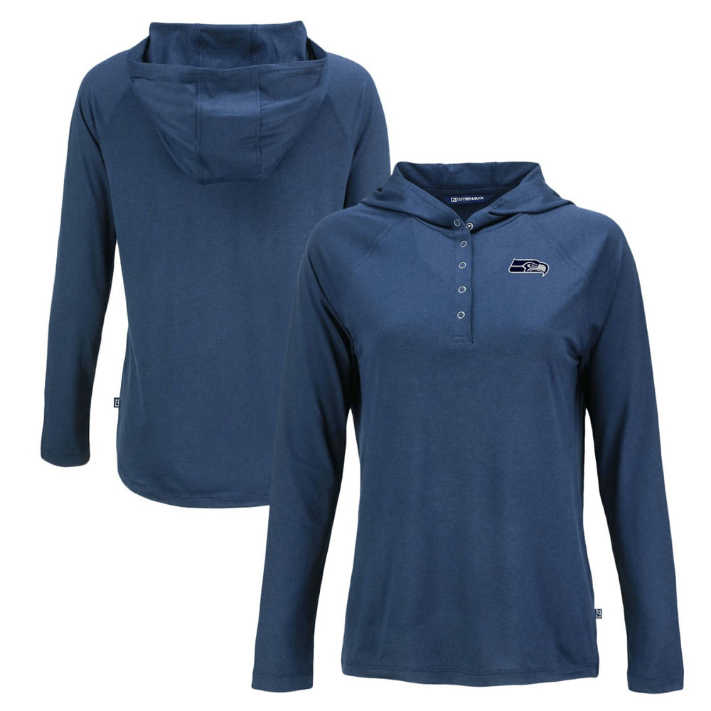 NFL Seattle Seahawks Cutter & Buck Women's Coastline Epic Comfort Eco Recycled Long Sleeve Hoodie T-Shirt