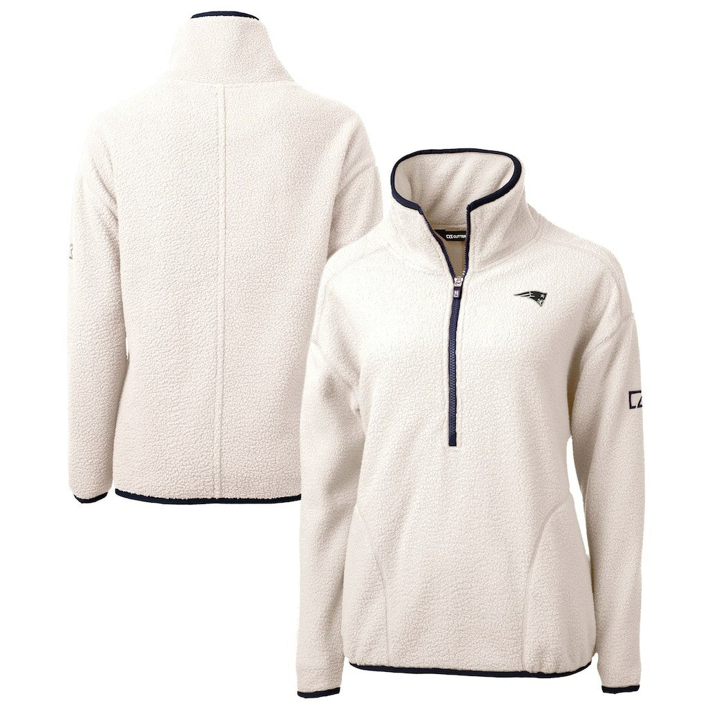 NFL New England Patriots Cutter & Buck Women's Cascade Eco Sherpa Fleece Half-Zip Jacket