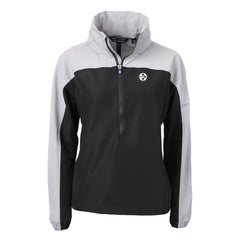 NFL Pittsburgh Steelers Cutter & Buck Women's Charter Eco Recycled Half-Zip Hoodie Anorak Jacket
