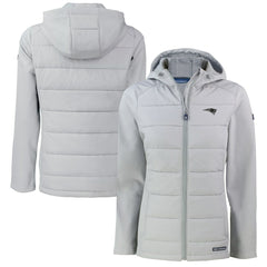 NFL New England Patriots Cutter & Buck Women's Evoke Hybrid Eco Softshell Recycled Full-Zip Hoodie Jacket